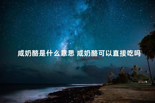 咸奶酪是什么意思 咸奶酪可以直接吃吗